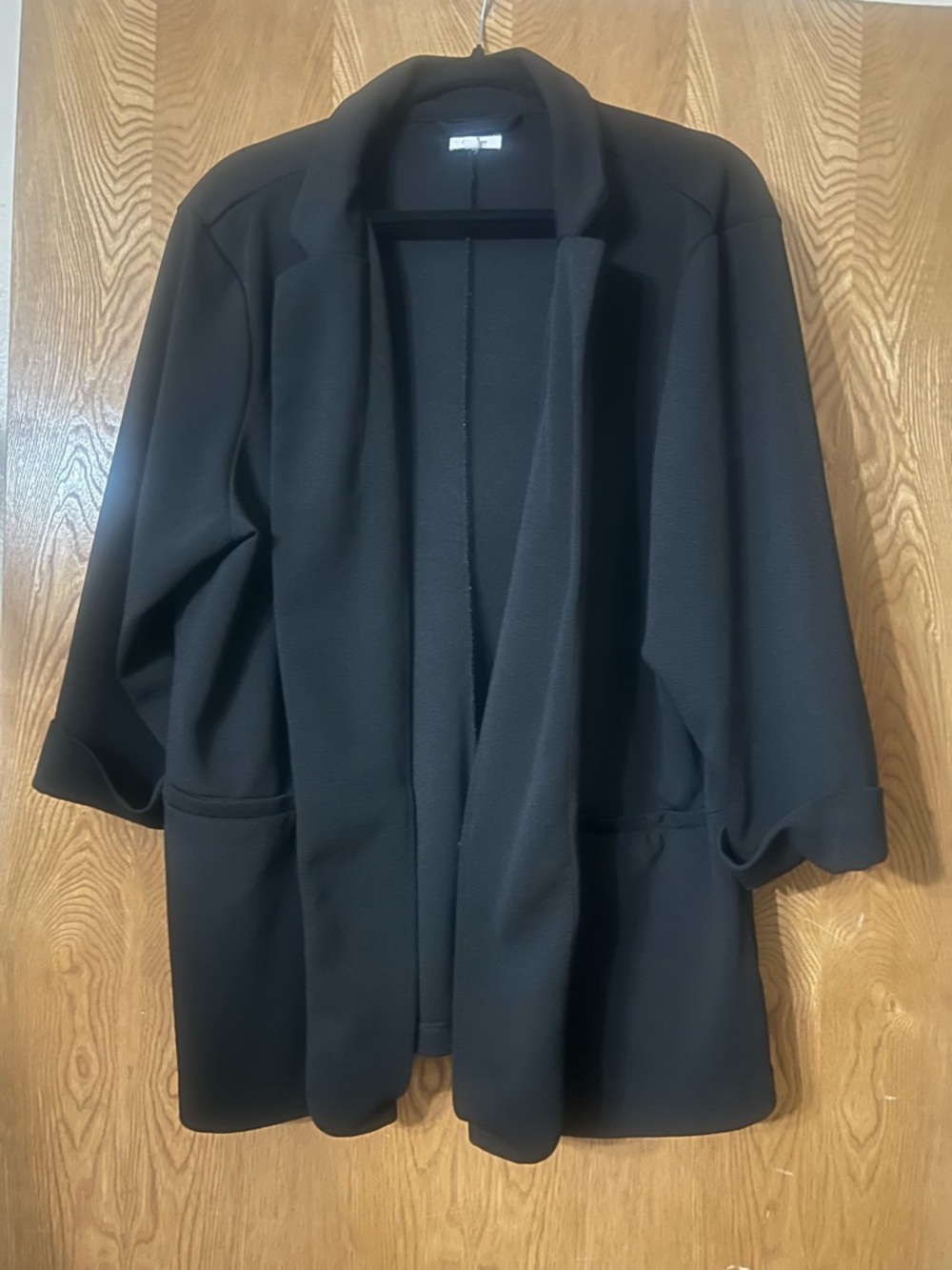 Maurices Black Open-Front Draped Blazer
